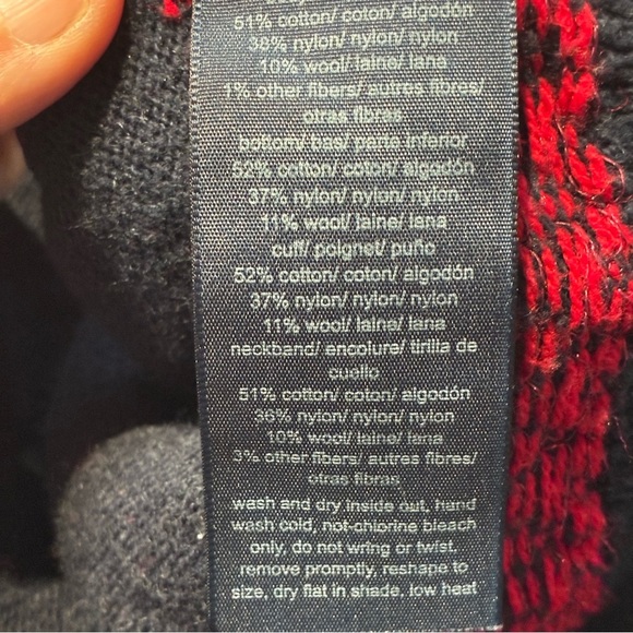 Tommy Hilfiger Sweater Womens Small Fair Isle Wool Cotton Sequin Nordic Ski - Picture 7 of 7